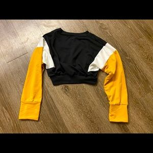 Shein Cropped Color Block Sweatshirt